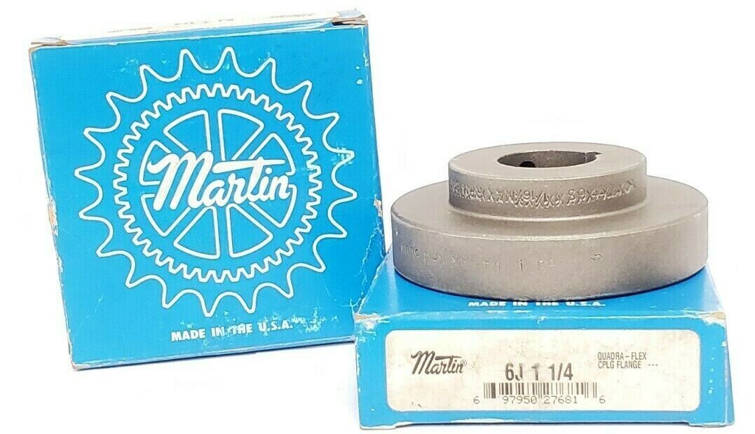 LOT OF 2 NIB MARTIN 6J 1 1/4 COUPLING FLANGE HUBS 6J114