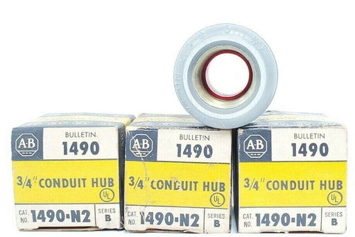 LOT OF 3 NIB ALLEN BRADLEY 1490-N2 3/4'' CONDUIT HUBS 1490N2, SER. B