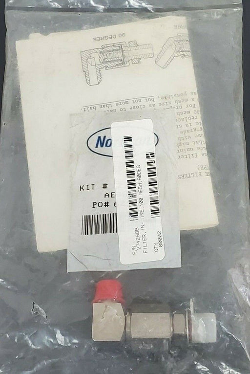 NEW NORDSON 274288B FILTER NON-HEATED INLINE 90DEG 100MESH