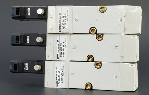 LOT OF 3 PARKER KURODA GCS2430-NB-D24NPLB-Z3 SOLENOID VALVE DC24V