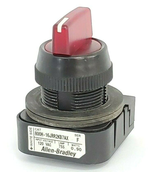 ALLEN BRADLEY 800H-16JRR2KB7AX SELECTOR SWITCH SER. F 120V, 0.90W