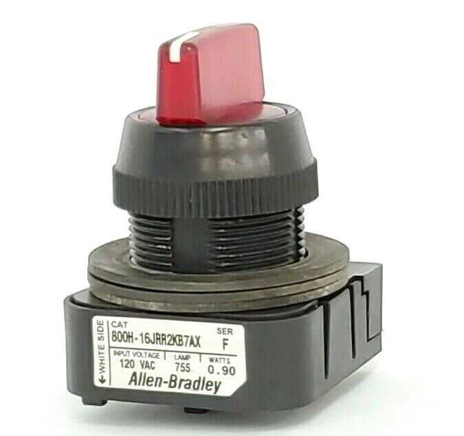 ALLEN BRADLEY 800H-16JRR2KB7AX SELECTOR SWITCH SER. F 120V, 0.90W