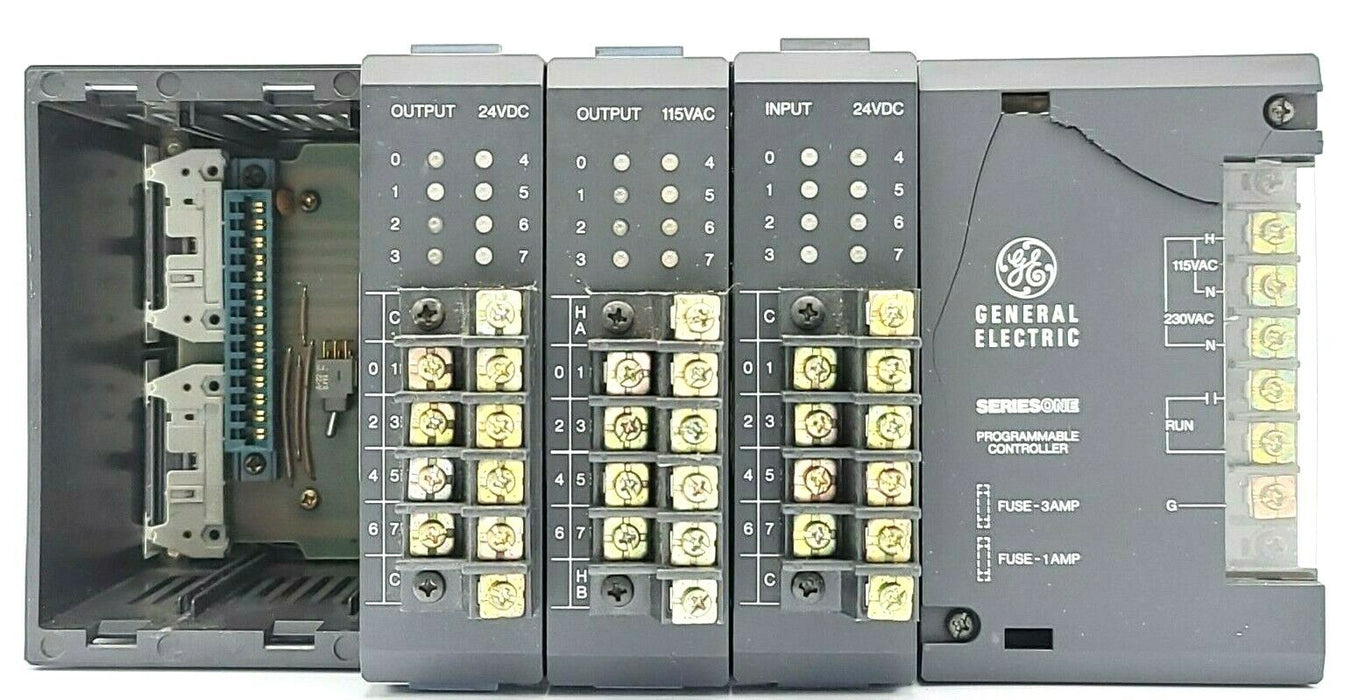 GE FANUC IC610CHS100A RACK W/ POWER SUPPLY, IC610MDL175A, IC610MDL101A