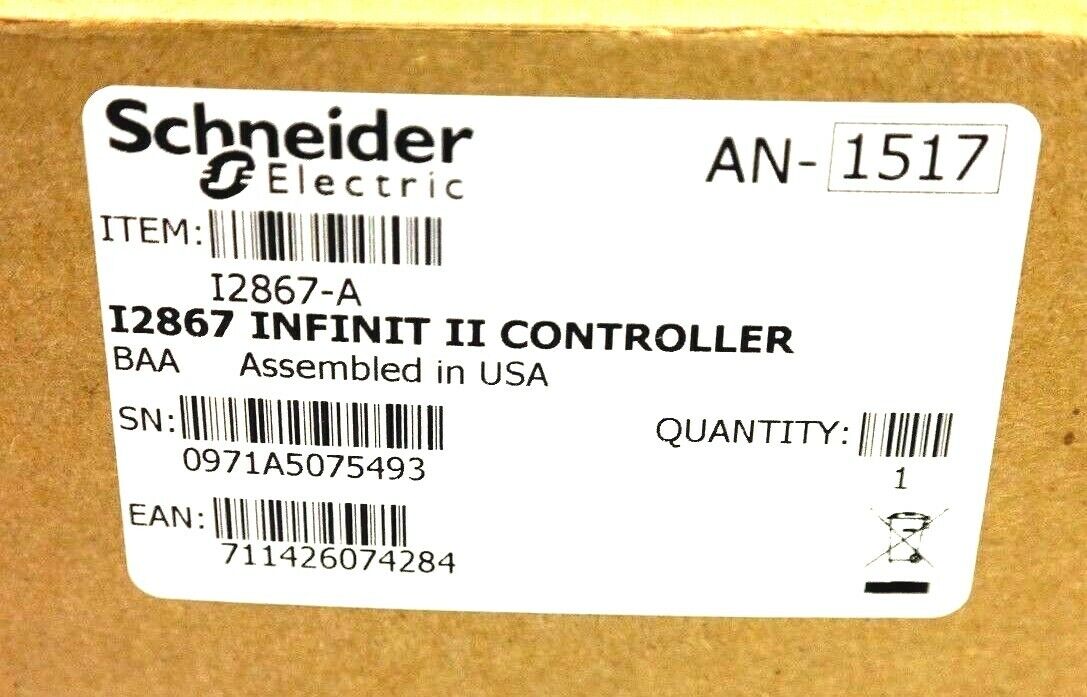 NIB SCHNEIDER / ANDOVER CONTINUUM I2867-A INFINIT II CONTROLLER I2867 REV. G.1