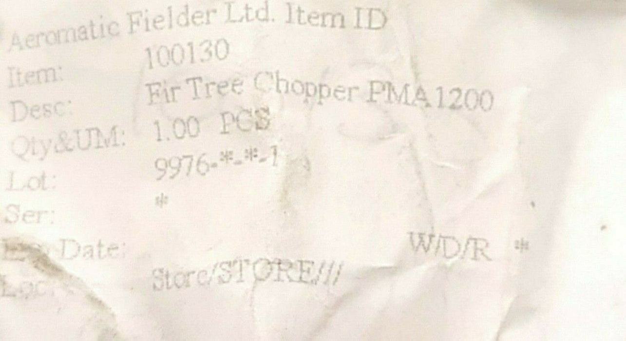 NEW AEROMATIC FIELDER LTD. FIR TREE CHOPPER PMA1200