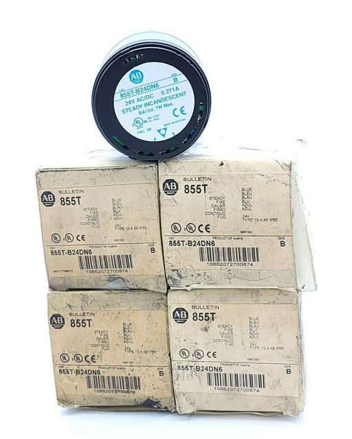 LOT OF 4 NIB ALLEN BRADLEY 855T-B24DN6 BLUE LIGHT STACK MODULES 24V SER. B