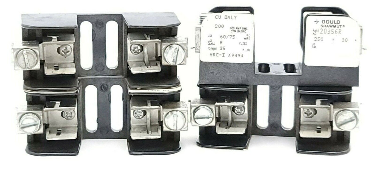 LOT OF 4 GOULD SHAWMUT 20356R FUSE BLOCKS 250V 30A