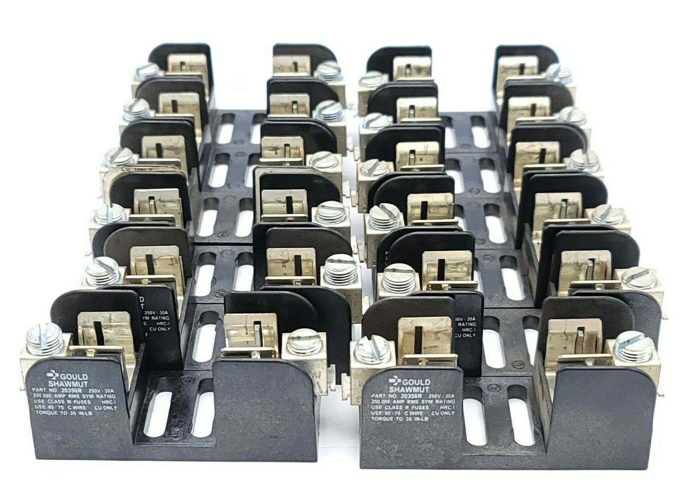 LOT OF 12 GOULD SHAWMUT 20356R FUSE BLOCKS 250V 30A