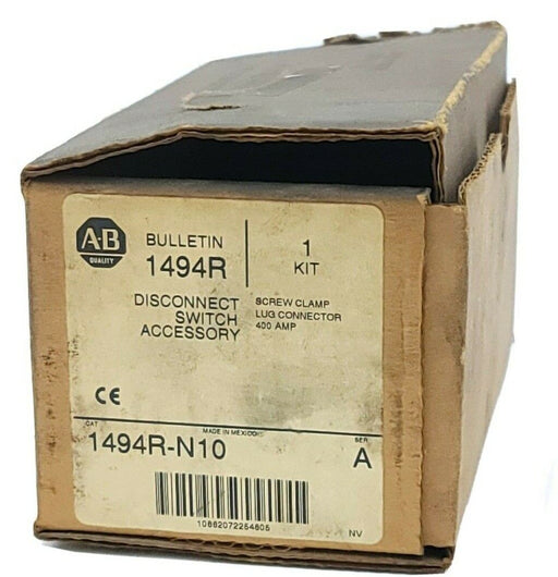 NIB ALLEN BRADLEY 1494R-N10 DISCONNECT SWITCH LUG CONNECTOR KIT 400A, SER. A