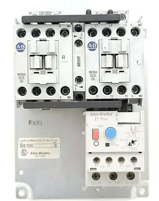 ALLEN BRADLEY 505-TOD FULL VOLTAGE REVERSING STARTER 505TOD SER. D