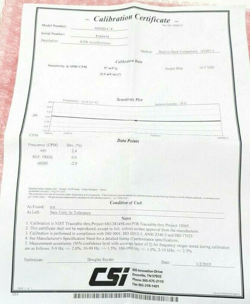 NEW EMERSON CSI A0322LC-4 ACCELEROMETER 3M (10FT) CABLE A0322LC YELLOW JACKET