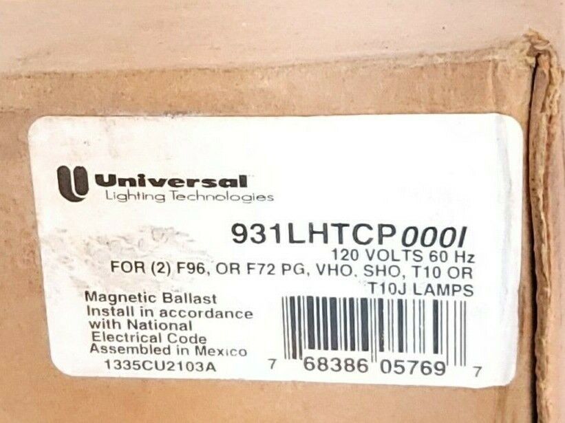 NIB UNIVERSAL LIGHTING TECHNOLOGIES 931LHTCP000I MAGNETIC BALLAST 120V 60HZ