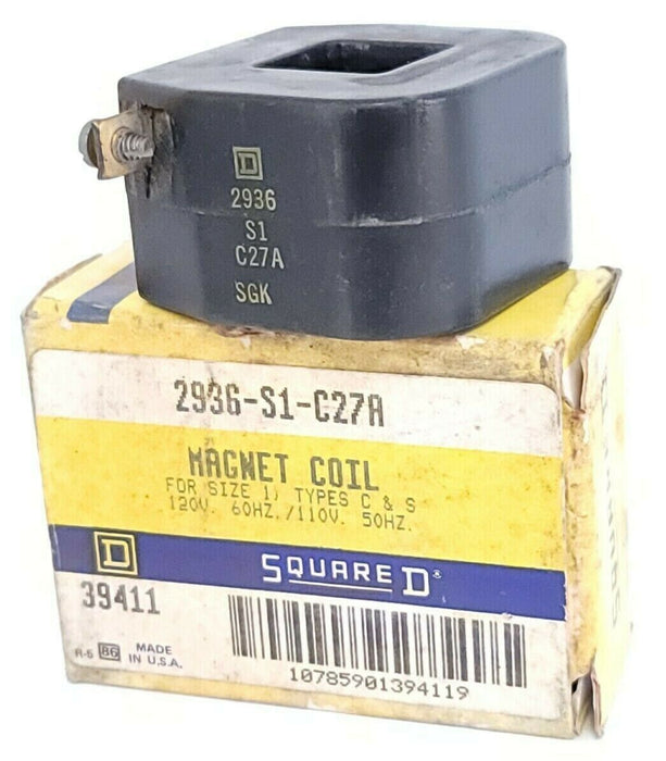 NIB SQUARE D 2936-S1-C27A MAGNET COIL 120V 60HZ 110V 50HZ 2936S1C27A