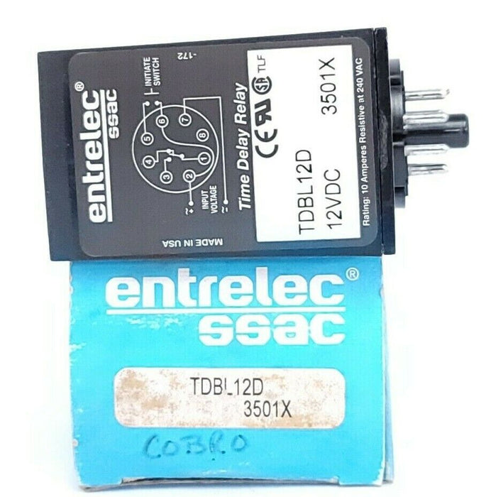 NIB ENTRELEC SSAC TDBL12D TIME DELAY RELAY 12VDC