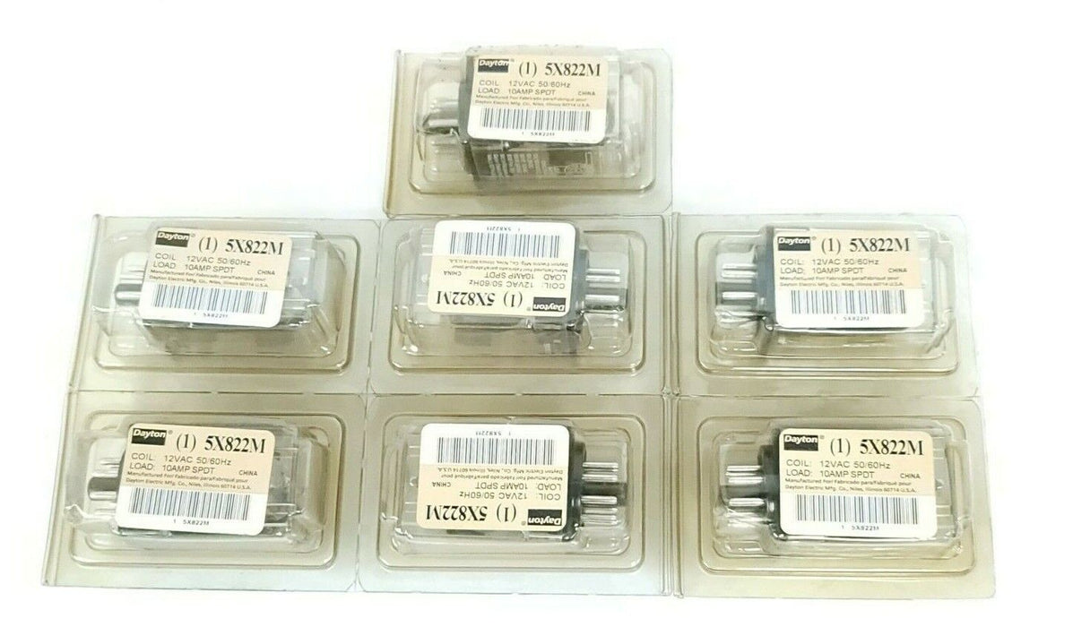 LOT OF 7 NEW DAYTON 5X822M GENERAL PURPOSE RELAYS