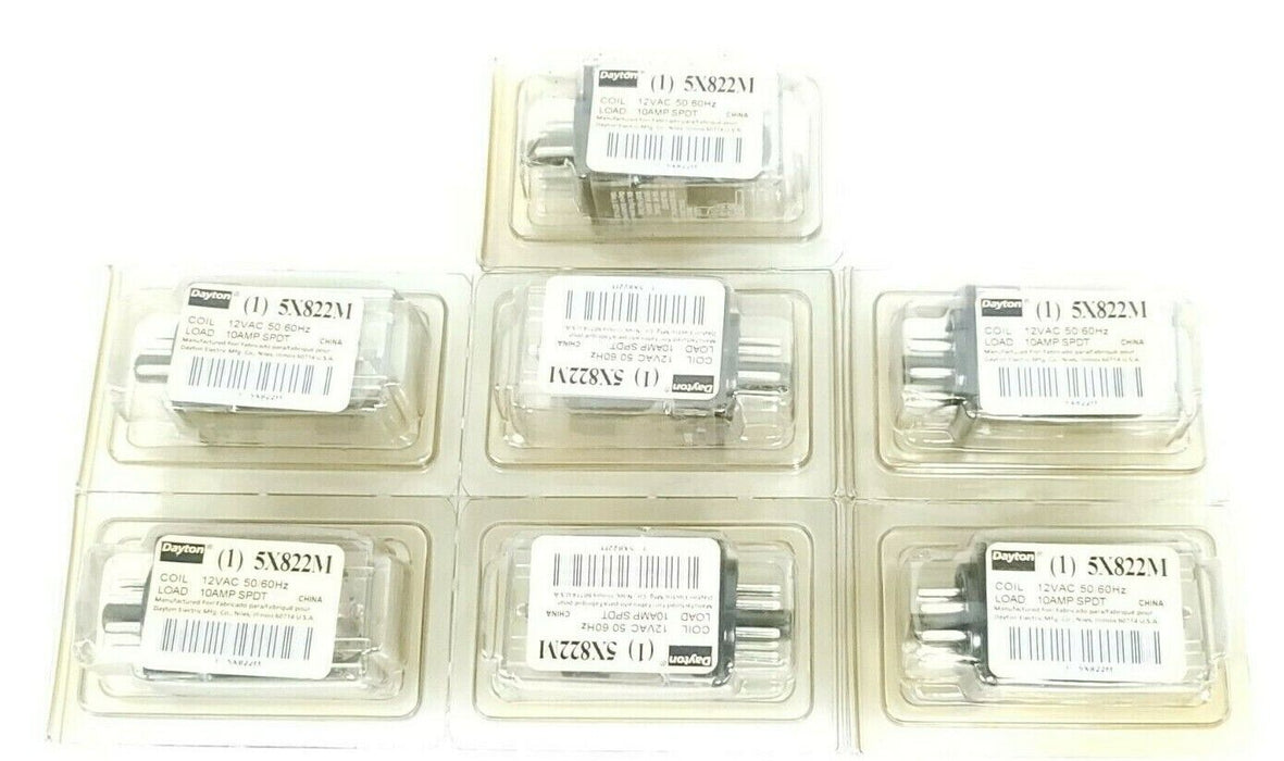 LOT OF 7 NEW DAYTON 5X822M GENERAL PURPOSE RELAYS