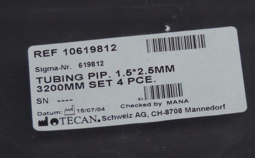 LOT OF 4 NEW TECAN 10619812 TUBING PIPETTE 1.5 X 2.5 X 3200 MM