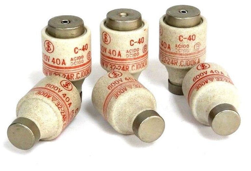 LOT OF 6 NEW GENERIC C-40 600V 40A FUSES C40