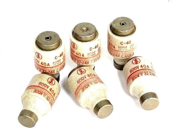 LOT OF 6 NEW GENERIC C-40 600V 40A FUSES C40