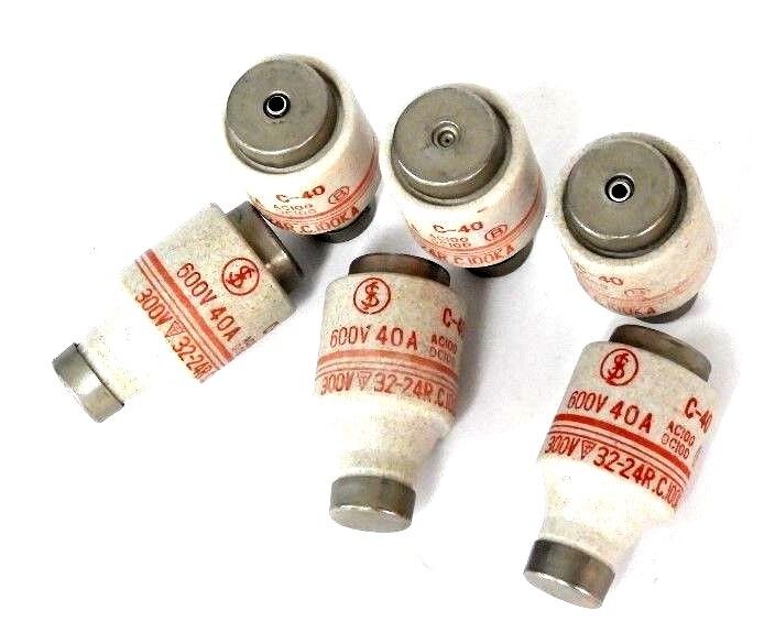 LOT OF 6 NEW GENERIC C-40 600V 40A FUSES C40