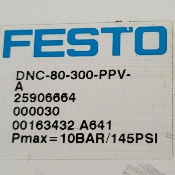NEW FESTO DNC-80-300-PPV-A STANDARDS-BASED CYLINDER 25906664, 145PSI
