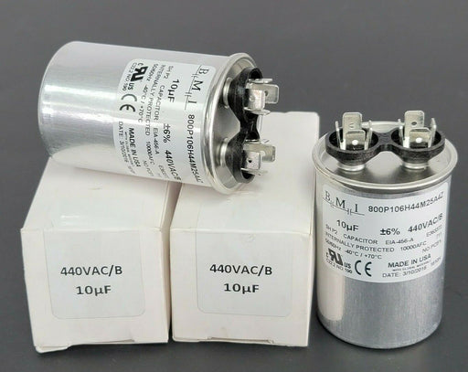 LOT OF 2 NEW BMI 800P106H44M25A4Z CAPACITORS 10uF 440VAC/B