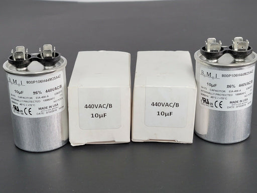 LOT OF 2 NEW BMI 800P106H44M25A4Z CAPACITORS 10uF 440VAC/B
