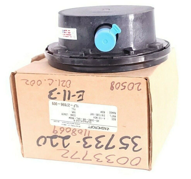 NIB ASHCROFT 45-2462-SS-04L-600# DURAGAUGE SIZE: 4-1/2'' 452462SS04L RANGE: 600#