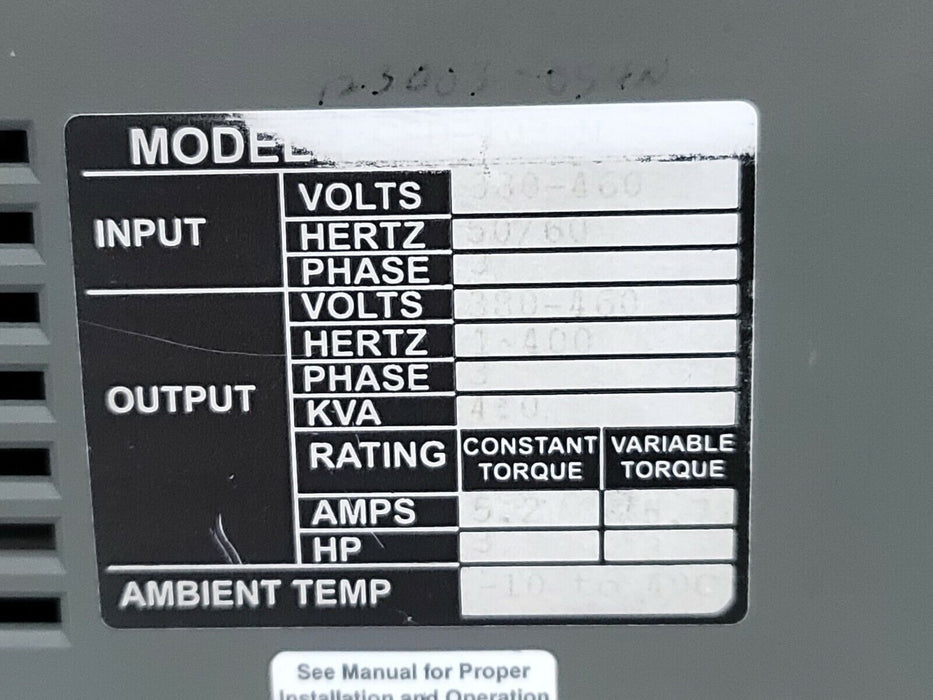 MOTORTRONICS CSD-403-N AC INVERTER DRIVE CSD SERIES 3HP 460VAC CSD-403N, CSD403N