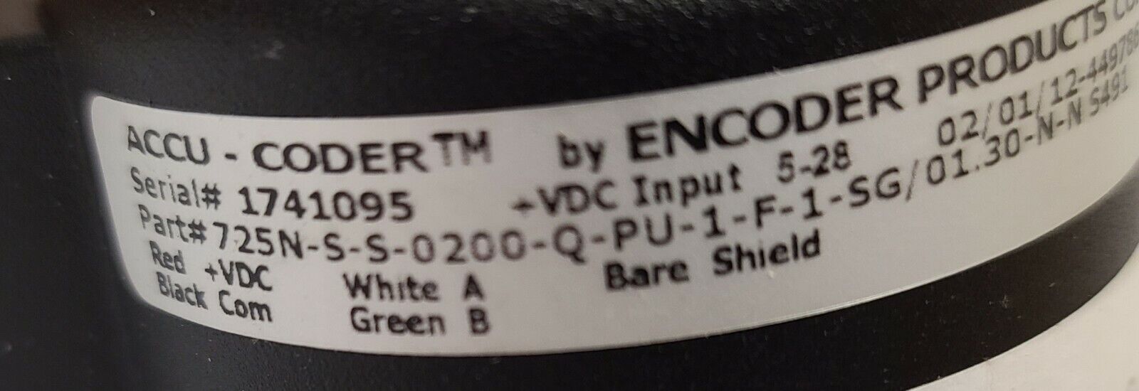 NEW ACCU-CODER 725 SHAFT ENCODER 725N-S-S-0200-Q-PU-1-F-1-SG/01.30-N-N S491