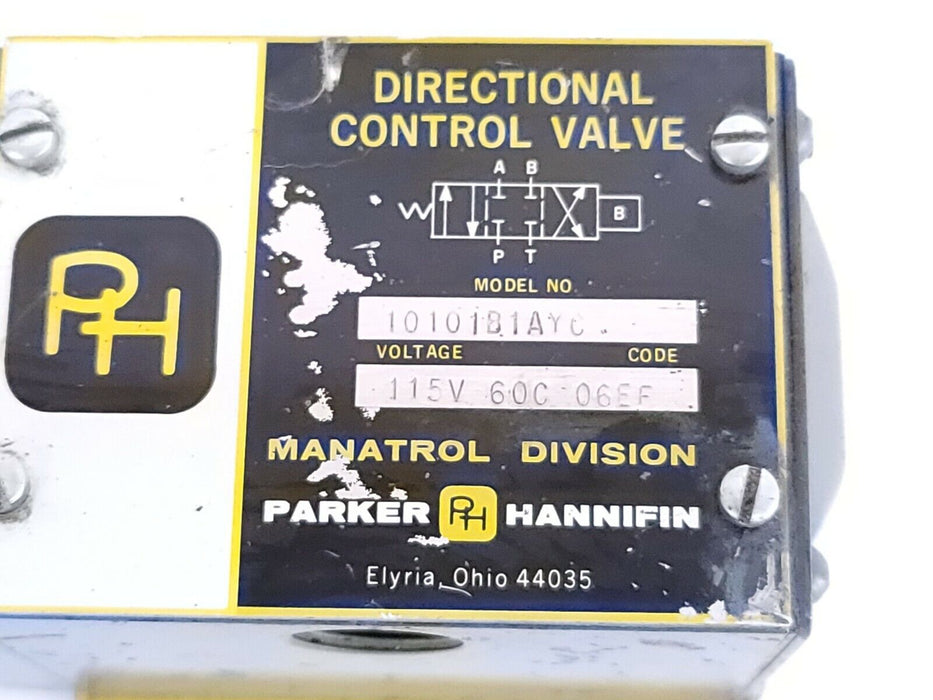 PARKER HANNIFIN PARKER 10101B1AYC DIRECTIONAL CONTROL VALVE 115V 60C 06EF