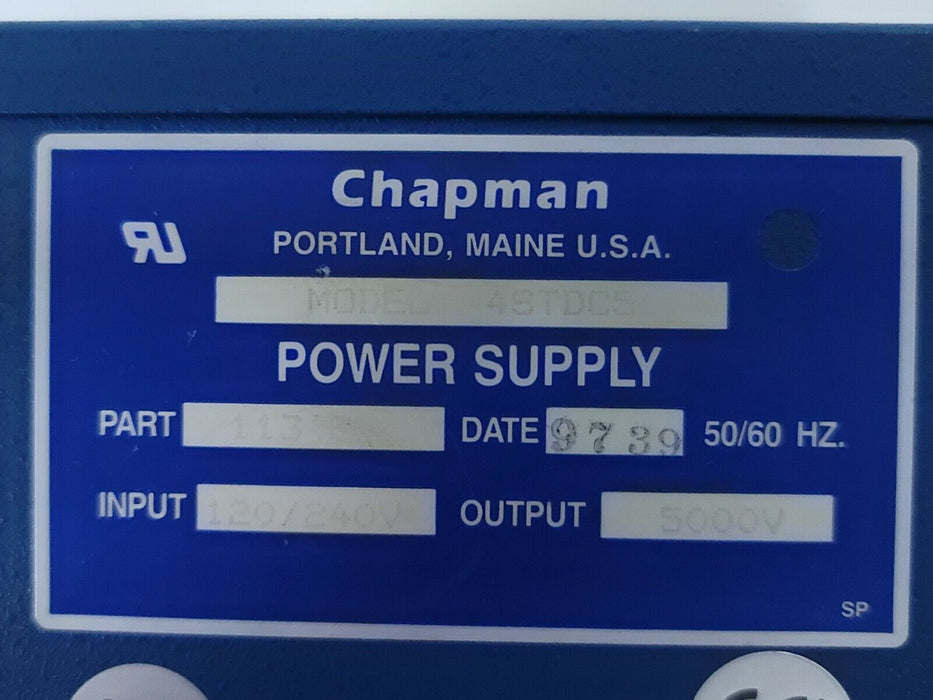 CHAPMAN POWER SUPPLY MODEL: 4STDC5 PART: 11342 120/240V 5000V