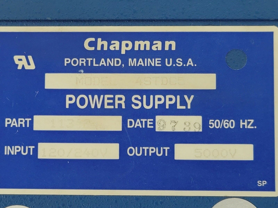CHAPMAN POWER SUPPLY MODEL: 4STDC5 PART: 11342 120/240V 5000V