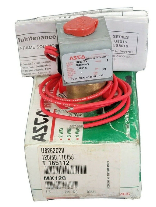 NIB ASCO U8262C2V SOLENOID VALVE 120/60, 110/50