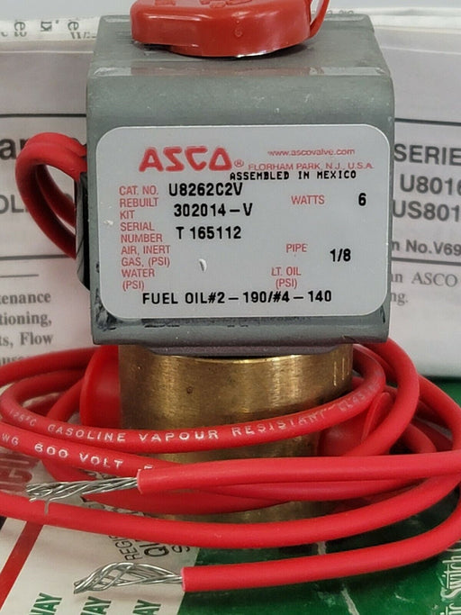 NIB ASCO U8262C2V SOLENOID VALVE 120/60, 110/50