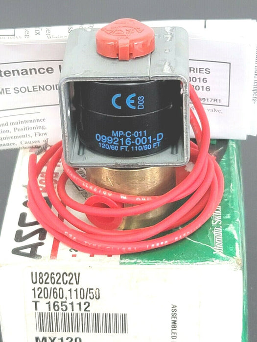 NIB ASCO U8262C2V SOLENOID VALVE 120/60, 110/50