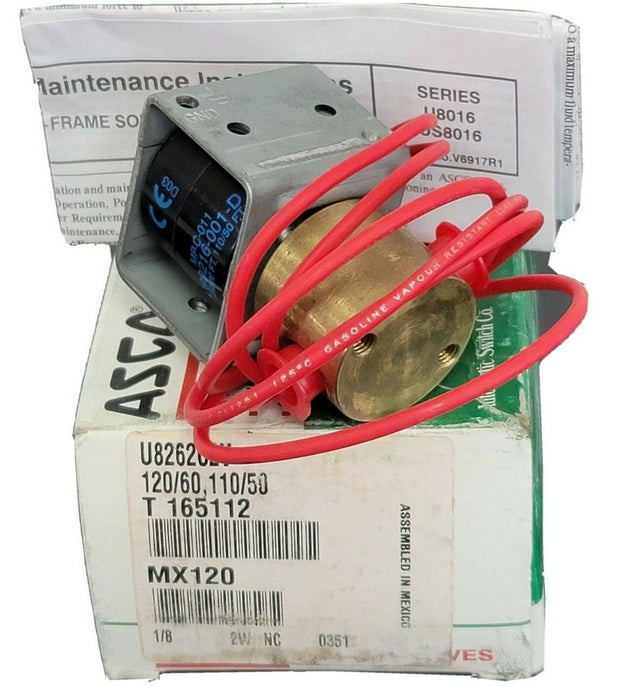 NIB ASCO U8262C2V SOLENOID VALVE 120/60, 110/50