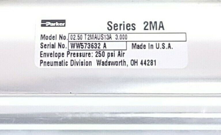 NEW PARKER 02.50 T2MAUS13A 3.000 PNEUMATIC CYLINDER