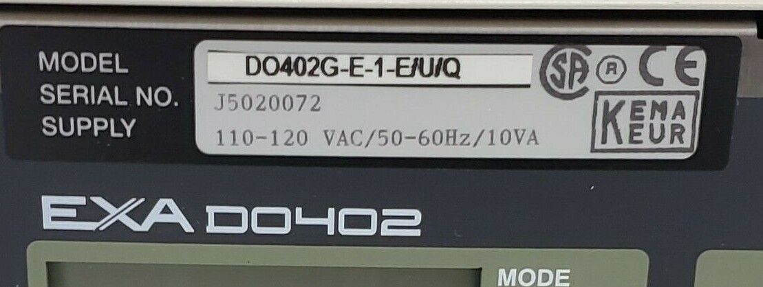 YOKOGAWA DO402G-E-1-E/U/Q EXA DO402 DISSOLVED OXYGEN ANALYZER DO402GE1EUQ