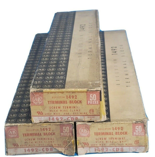 LOT OF 150 NIB ALLEN BRADLEY 1492-CD8 TERMINAL BLOCKS SER. A