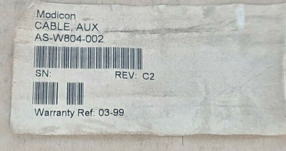 NIB MODICON AS-W804-002 AUX CABLE ASW804002 REV. C2