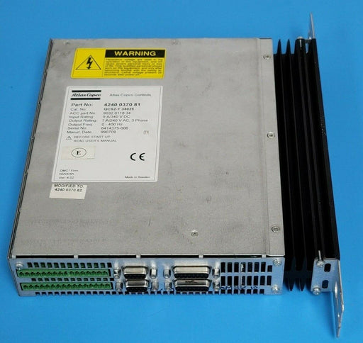 ATLAS COPCO 4240-0370-82 SERVO DRIVE 9A/340VDC 7A/240VAC 3PHASE