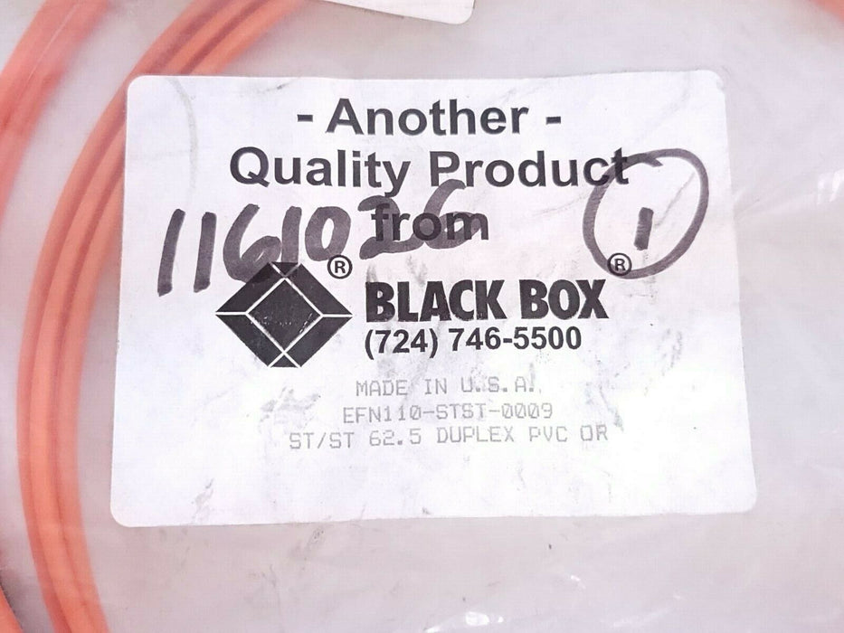 LOT OF 2 BLACK BOX EFN110-STST-008 FIBER OPTIC PATCH CORDS ST/ST 62.5 DUPLEX PVC