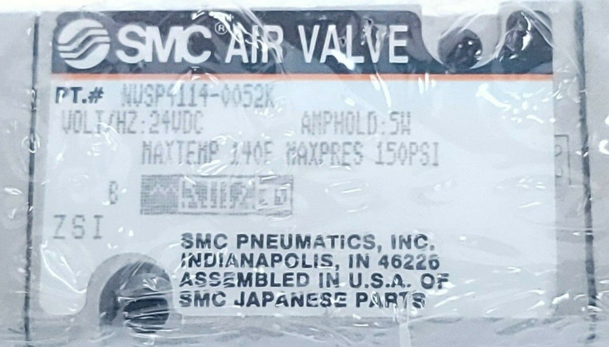 NEW SMC NVSP4114-0052K AIR VALVE 24VDC 150PSI NVSP41140052K