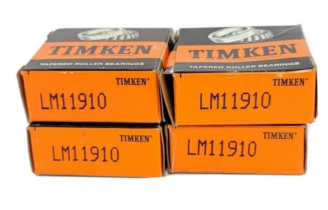 LOT OF 4 NIB TIMKEN LM11910 TAPERED CUP ROLLER BEARINGS
