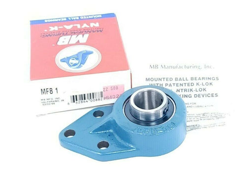 NIB NYLA-K MFB 1 FLANGE MOUNTED BEARING MFB1 3BOLT SET SCREW 1IN BORE