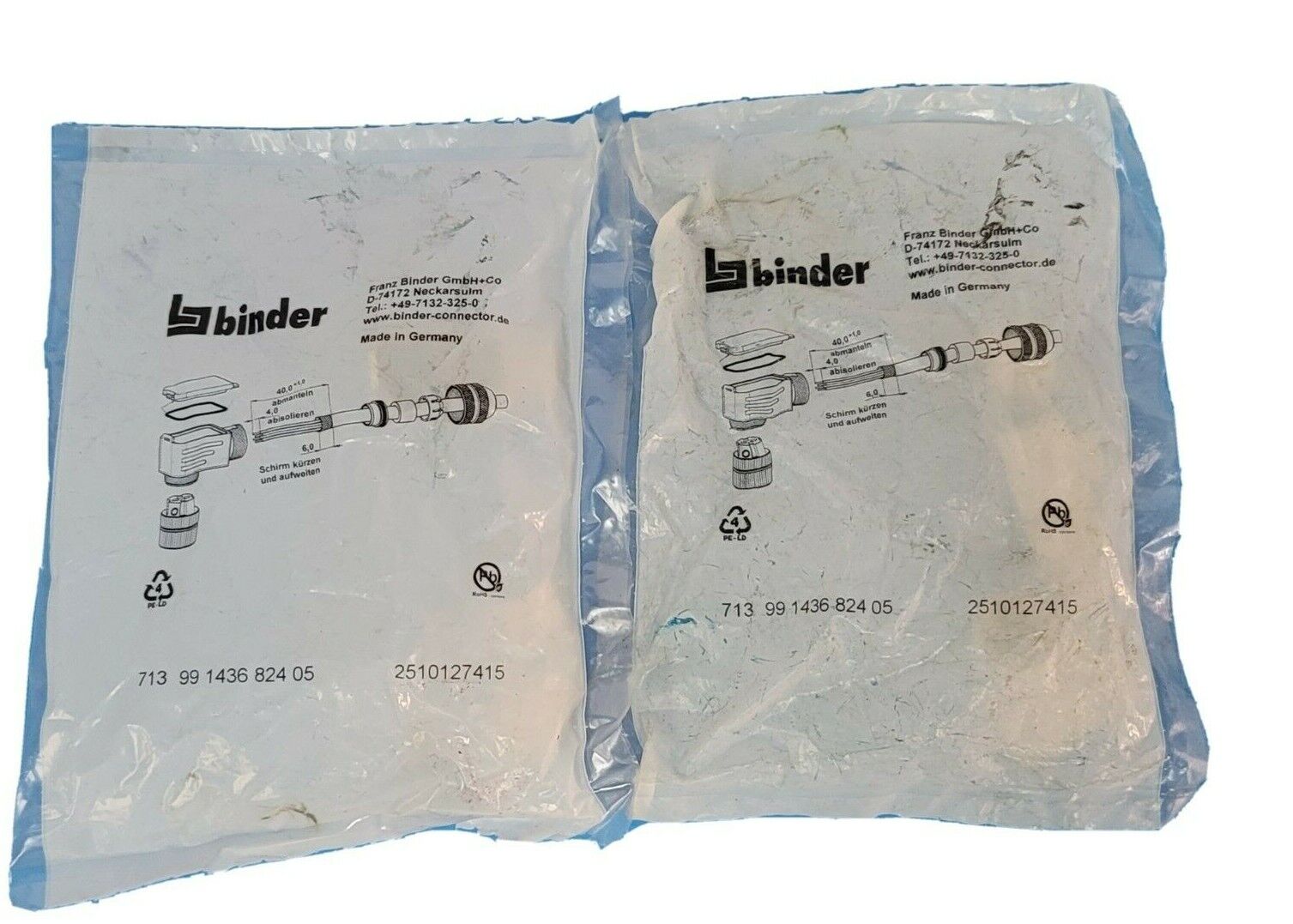 LOT OF 2 NEW BINDER 71399143682405 CONNECTORS 2510127415