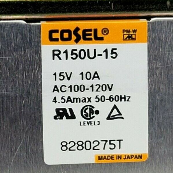 NIB COSEL R150U-15 POWER SUPPLY R/RR150 15V 10A R/RR SERIES