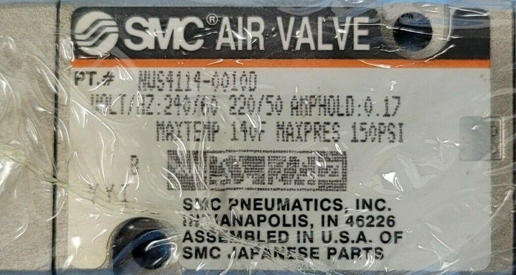 NEW SMC VS4114-0010D AIR VALVE 240/220V 60/50HZ 0.17A