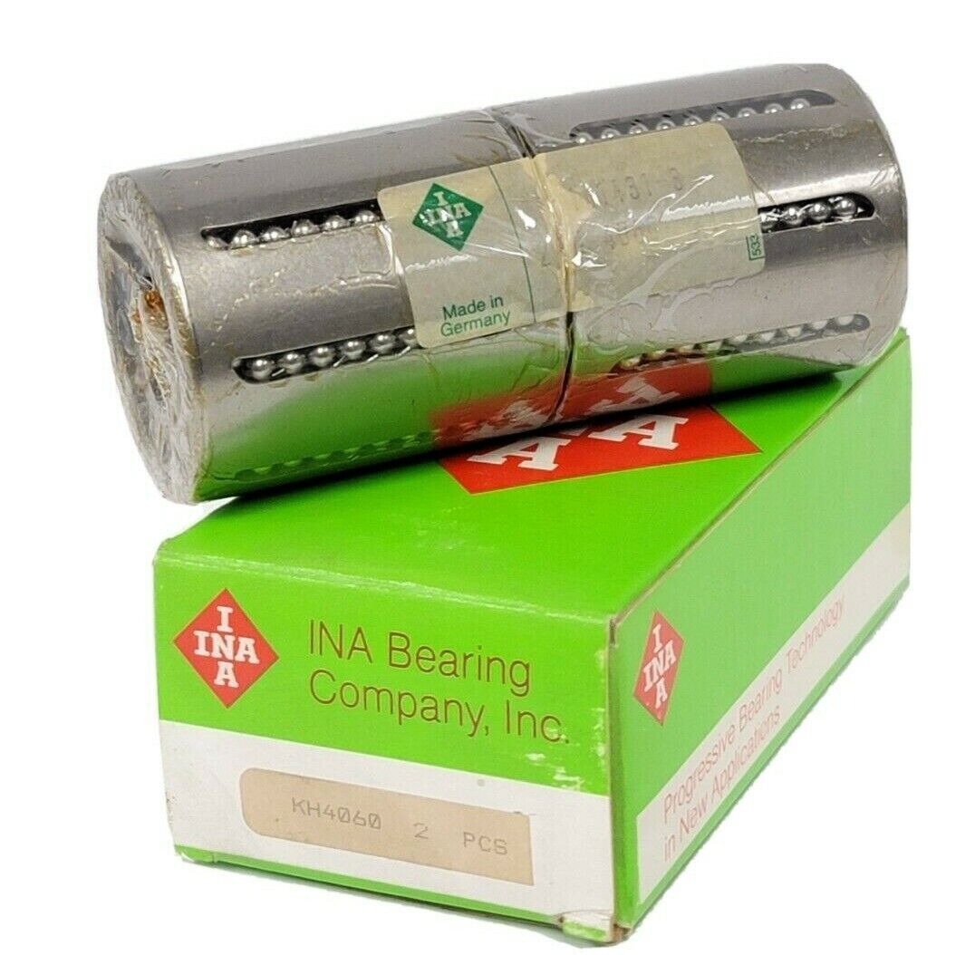 BOX OF 2 NEW INA KH4060 CLOSED ROUND RAIL BALL BUSHINGS